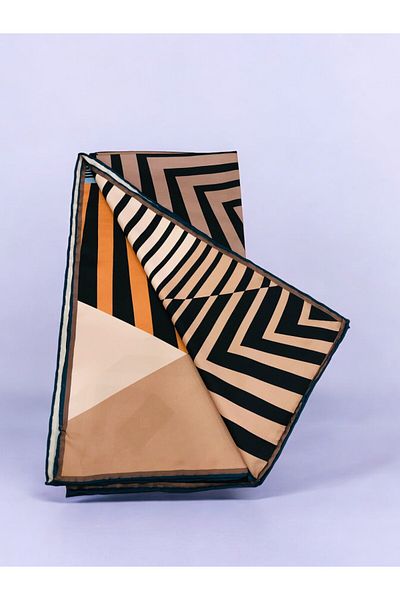 Akel Eșarfă cu dungi colorate Alpha Twill - 95 x 95