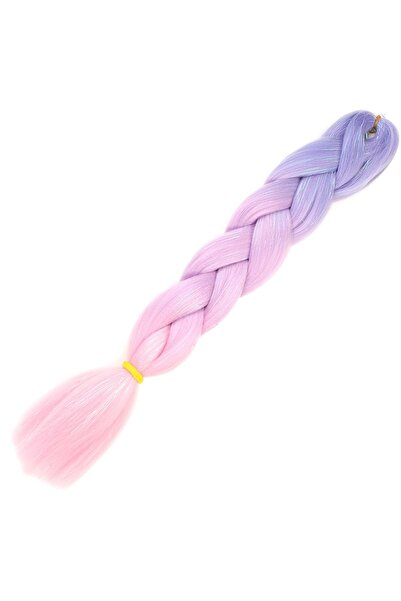 Mina Peruk Simli Lila / Pembe / Şeker Pembesi Ombreli Örgülük Saç 100 Gr.