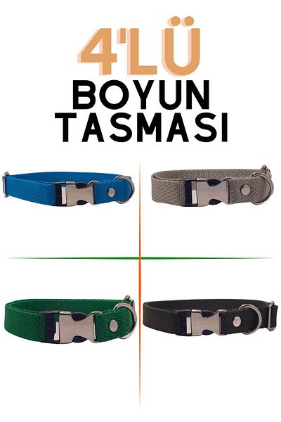 Pompiti Adjustable Dog Collar Set of 4 - Sturdy Collar