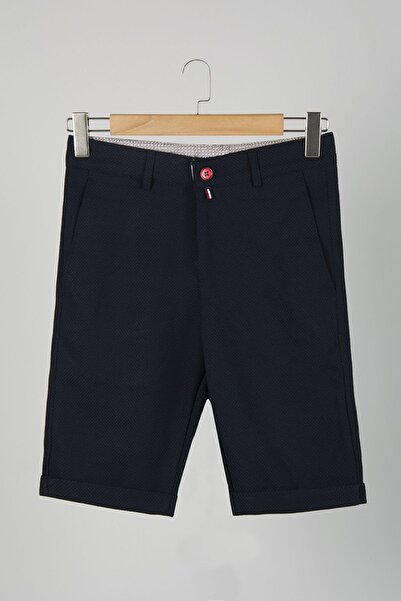 Terapi Men Ανδρικό λινό σορτς σε σκούρο μπλε ναυτικό με λεπτή εφαρμογή