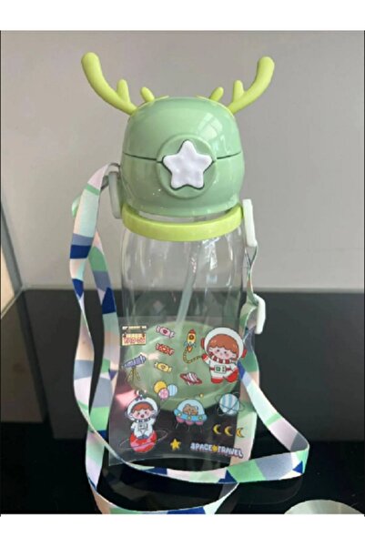 Genel Markalar Geyikli Matara, Çocuk İçin Suluk, Pipetli Su Matarası ( Askılı...