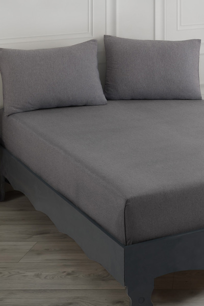 Enlora Home Road Basic Lastikli Çarşaf Seti Çift Kişilik Siyah