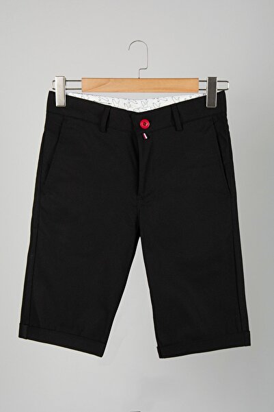 VEAVEN Men's Black Slim Fit Linen Shorts Vavn9y-2200196-5