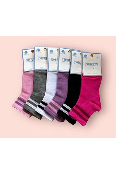 Design Socks Дизайнерски чорапи за момичета с райета, 6 броя