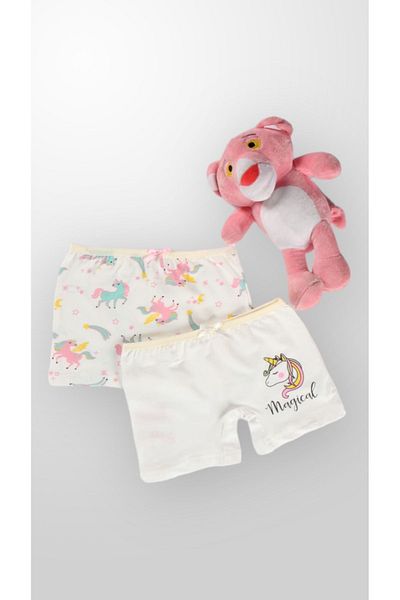 elmas kids Κοριτσίστικο 100% βαμβακερό μονόκερο μπόξερ 2 τεμαχίων