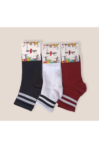 DESİGNS SOCKS Унисекс детски чорапи с асорти райета, 3 броя