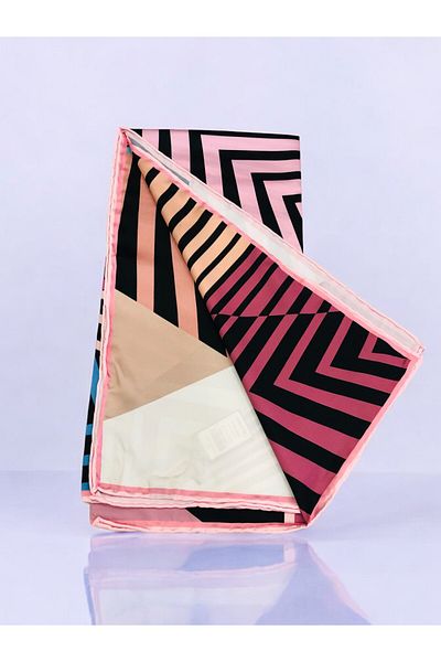 Akel Πολύχρωμο ριγέ κασκόλ Alpha Twill - 95 x 95