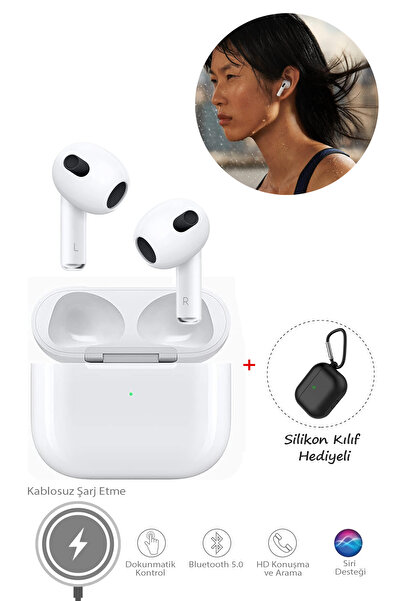NOYİSKA Apple 6 / 7 / 8 / 11 / 12 / 13 / 14 / 15 Pro Max Uyumlu Bluetooth Kulaklık 3.Nesil Bluetooth Air