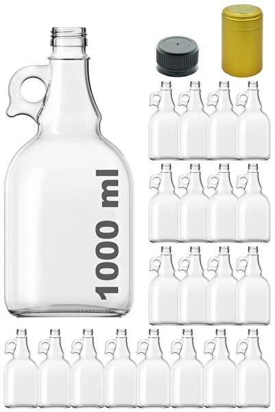 Afracam 1000 ml Şeffaf Galon Kilitli Kapaklı Ve Kapüşonlu Kulplu 1000 Cc Boş ...