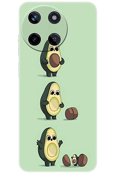 realme 11 (RMX3636) Uyumlu Kılıf Desen Baskılı Silikon Avakado STK:618 CP-E4z...