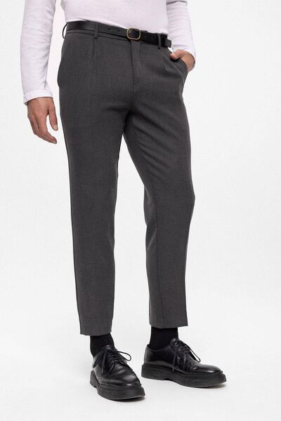 YAKAMEL Men's High School Flexible Lycra Ankle Length Fabric Trousers - Regul...