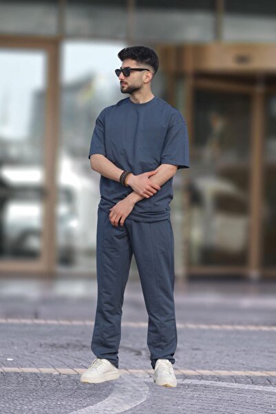 YAKAMEL Muški ležerni set pidžama kratkih rukava za leto Pamučni džersej Over...