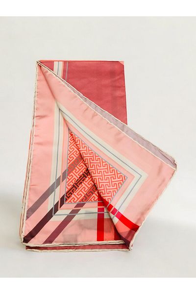 Akel Φουλάρι Alpha Twill με ριγέ ζιγκ-ζαγκ μοτίβο 95x95 cm