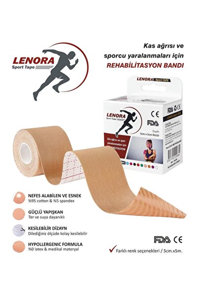 LENORA Kinesiology Ağrı Bandı TEN 5 Metre X 5 Cm Sporcu Bandı