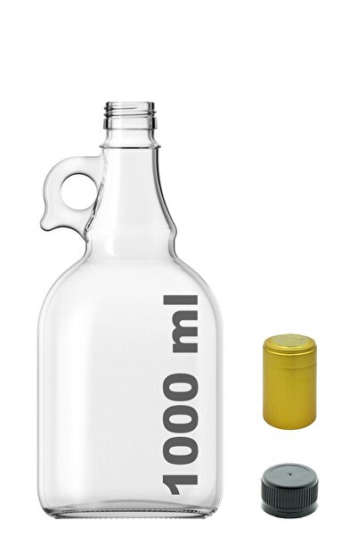 Afracam 1000ml Transparent Gallon - Empty Glass Bottle with Lock, Lid and Hoo...