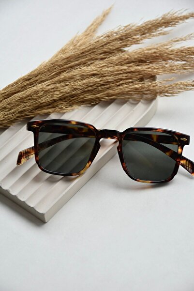 LOOKUP NEW Uv400 Protected Leopard Patterned Green Square Rectangular Sunglas...