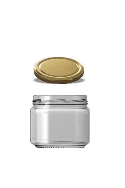 Paşabahçe Glass Jar 300 Cc Gold Lid Magnolia 20 Pieces