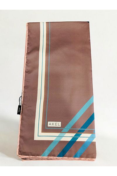 Akel 95x95 cm Eșarfă Alfa Twill cu dungi în zig-zag