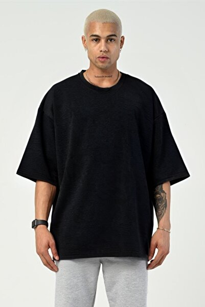 YAKAMEL Ανδρικό μπλουζάκι Oversize Tok από χτενισμένο βαμβάκι με κοντό μανίκι...