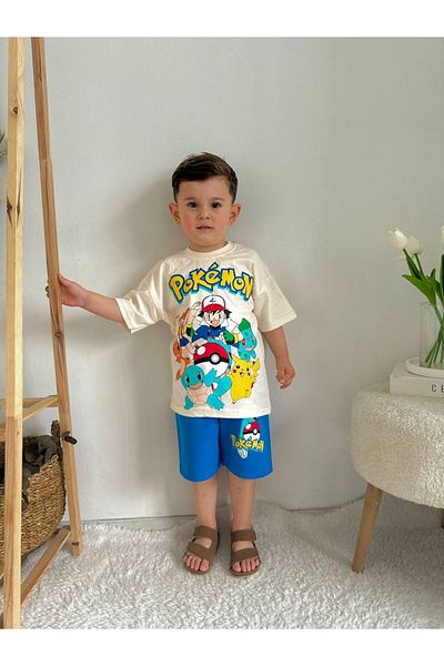 CANDA Pokemon Patterned Short Sleeve Shorts Set