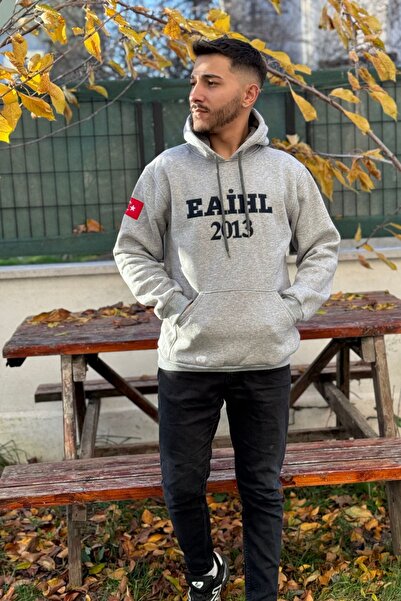 YAKAMEL Hanorac unisex EAİHL, supradimensionat, cu glugă, brodat și imprimat,...