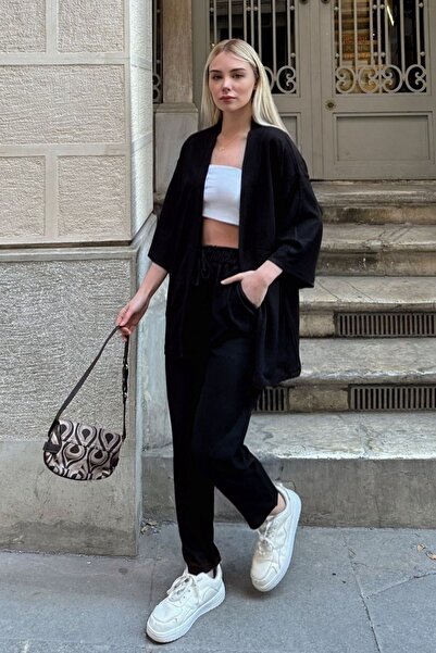 OKULCUBABA Set kimono Palazzo de vară - Tendință feminină fluidă și drapată