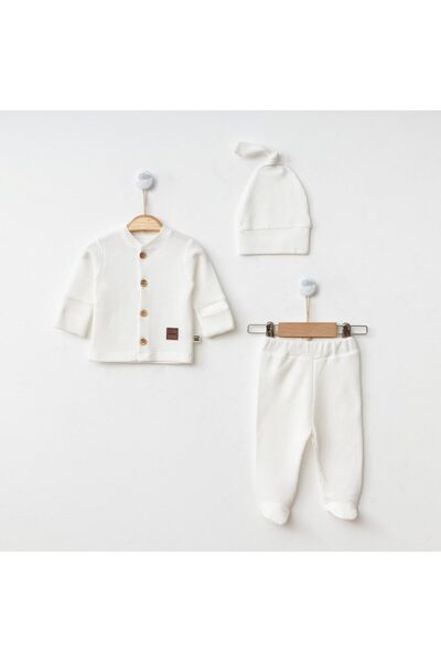 Minimus Baby طقم وافل للأطفال حديثي الولادة للجنسين مكون من 3 قطع - قفازات وأ...