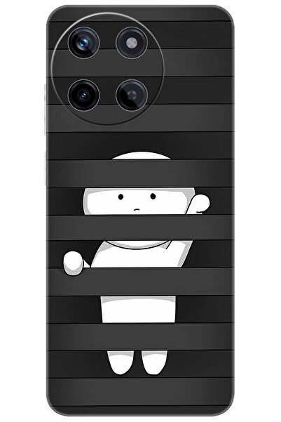 realme 11 (RMX3636) Uyumlu Kılıf Desen Baskılı Silikon Saklanan Karakter STK:...
