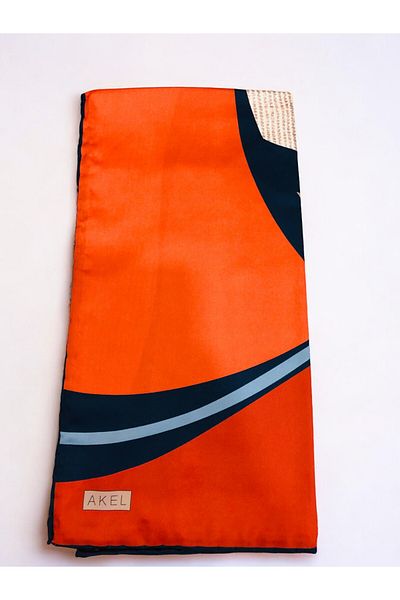 Akel Alfa Twill Scarf - Thick Striped Pattern, Size 95x95
