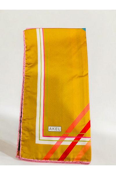 Akel 95x95 cm Eșarfă Alfa Twill cu dungi în zig-zag