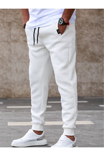 YAKAMEL Ανδρικό φούτερ εκρού με 3 νήματα Oversize