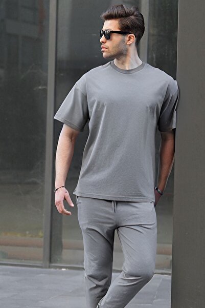 YAKAMEL Ανδρικό άνετο καλοκαιρινό σετ πιτζάμες από χτενισμένο βαμβάκι με μπλο...