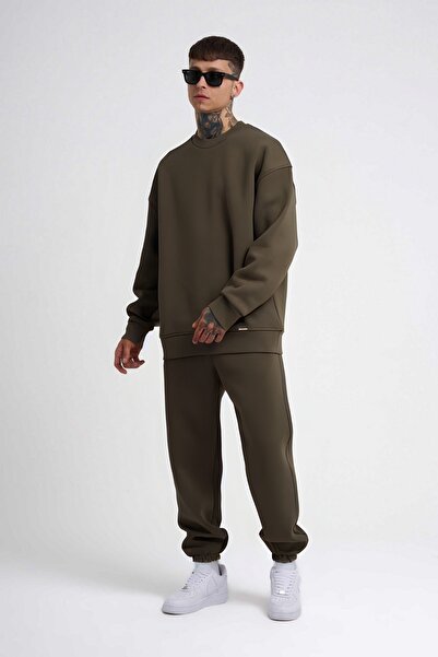 YAKAMEL Ανδρικό σετ φόρμας με λαιμόκοψη 3 κλωστών Oversize