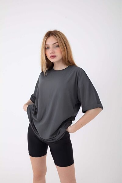 YAKAMEL Tricou de vară pentru femei, cu mâneci scurte, largi, cu decolteu rotund
