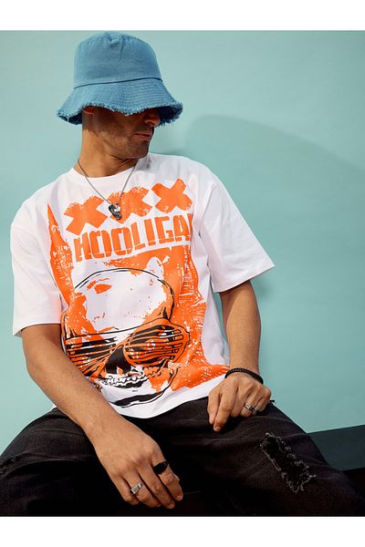 Mascln Sassafras By Styli Hooligan Graphic Print Oversized T-Shirt