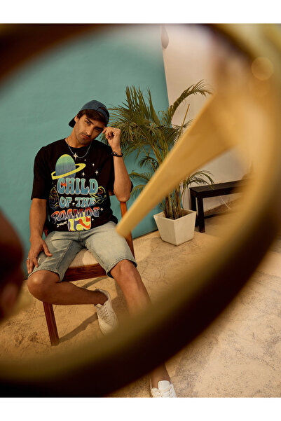 Mascln Sassafras By Styli Cosmos Graphic Print Oversized T-Shirt