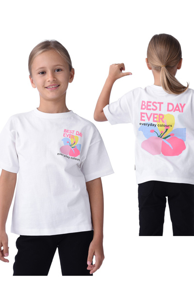 Victor and Jane By Styli Best Day Ever Graphic Print T-Shirt