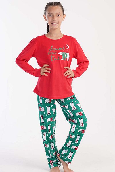 VİENETTA Girl's Cotton Pajama Set - 304103