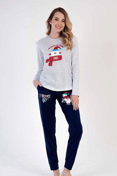 VİENETTA Cotton Women's Long Sleeve Pocket Pajama Set 
 , 303286
