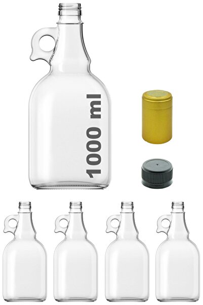 Afracam 1000 ml Şeffaf Galon Kilitli Kapaklı Ve Kapüşonlu Kulplu 1000 Cc Boş ...