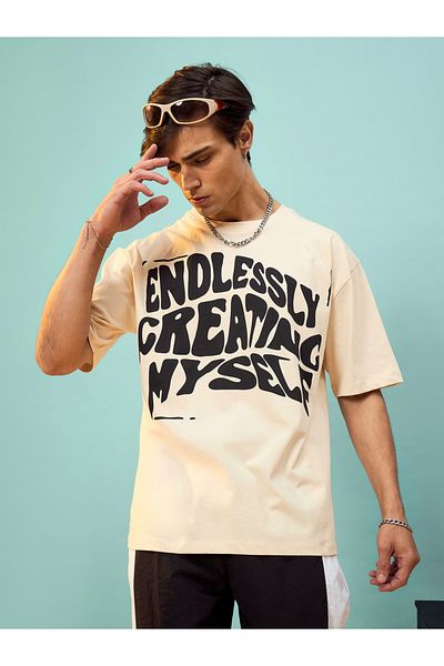 Mascln Sassafras By Styli Slogan Print Oversized T-Shirt