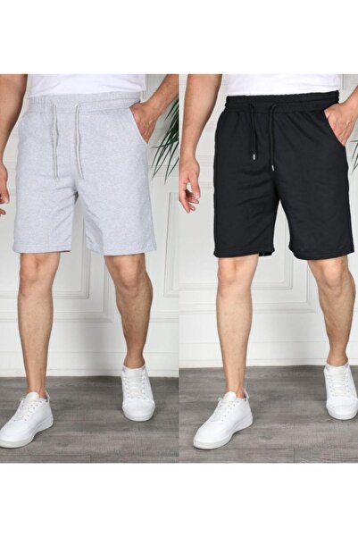 yg ydn giyim Pantaloni scurți pentru bărbați, gri negru - bumbac dublu, rezis...