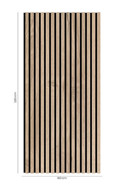 petels 60x120 Cm Açık Meşe Dekoratif Akustik Ahşap Duvar Paneli