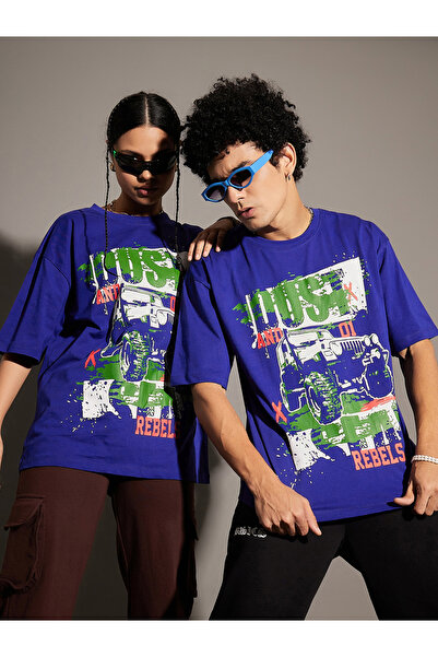 Mascln Sassafras By Styli Dust Graphic Print Oversized T-Shirt