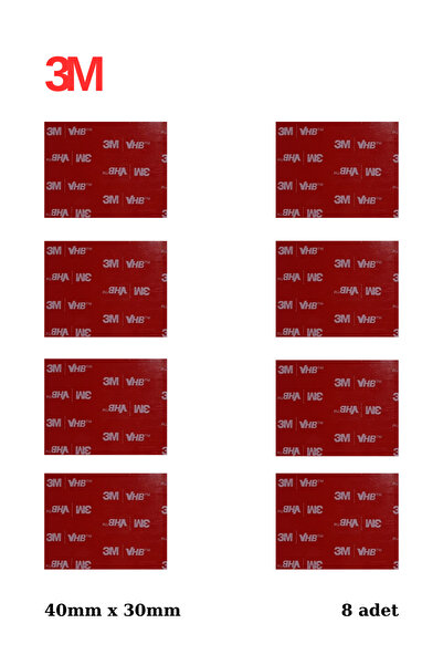 3M 40x30x1mm Yedek Güçlü Çift Taraflı Vhb Bant Die Cut Kesim (8 ADET)