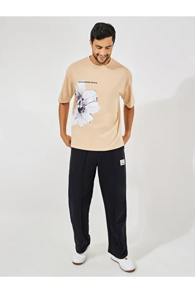 Styli Flower Print Oversized Cotton Rich T-Shirt