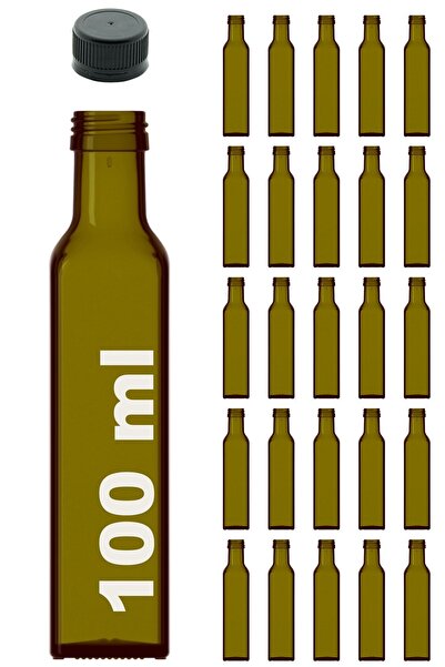 Afracam Green Maraska - Cornered Glass Bottle with Leak-Proof Lid, 25 Pieces