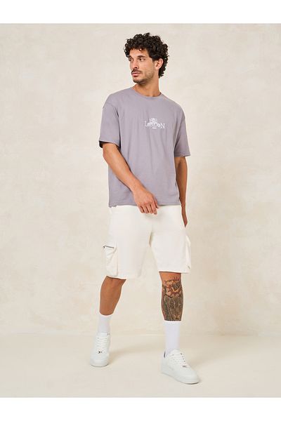 Styli Embroidery Detail Oversized Cotton Rich T-Shirt