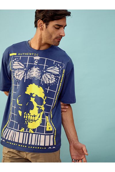 Mascln Sassafras By Styli Front Graphic Print Oversized T-Shirt
