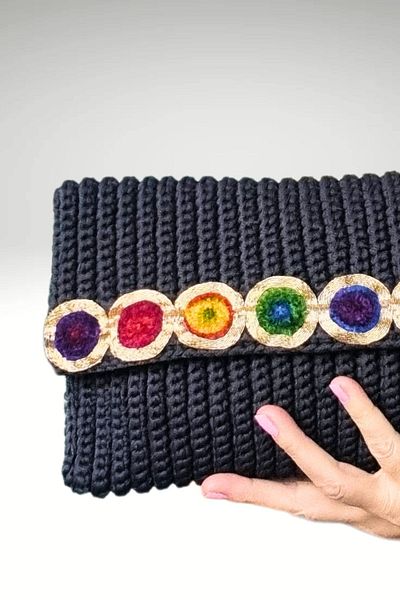 KRIMO Women's Portfolio - Hand Knitted Cltuch Bag